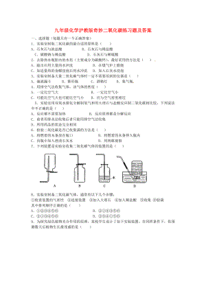 九年级化学全册第二章身边的化学物质奇妙二氧化碳同步练习1沪教版