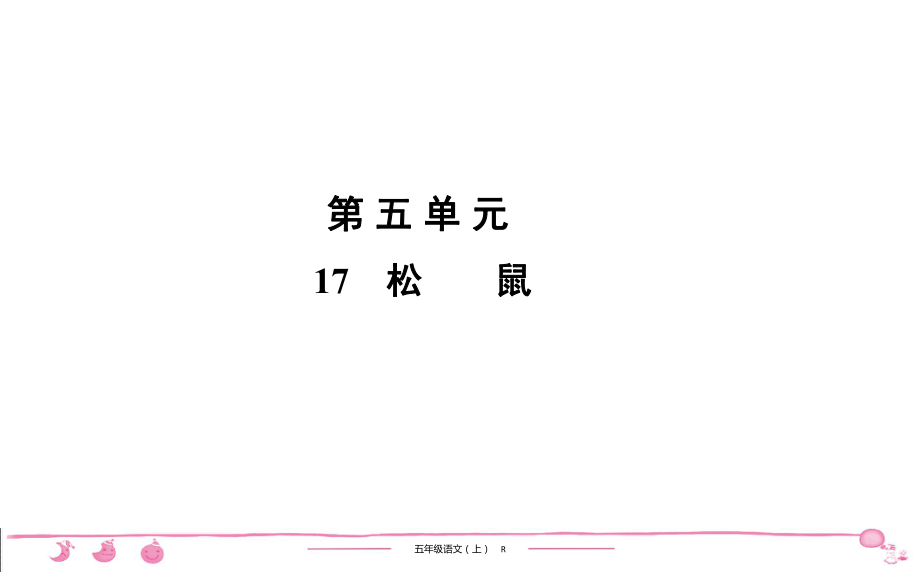 五年級上冊部編版語文習(xí)題課件第5單元 17　松　　鼠_第1頁