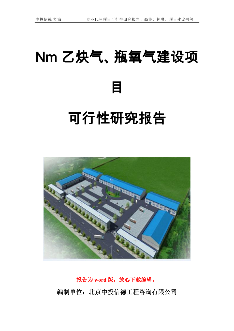 Nm乙炔气、瓶氧气建设项目可行性研究报告模板_第1页