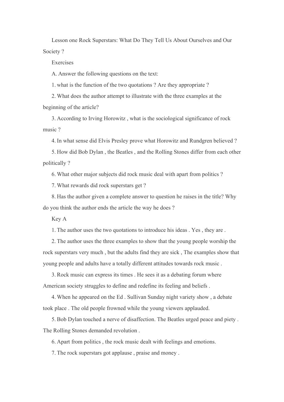 自考高级英语课后习题及答案-上下全_第1页