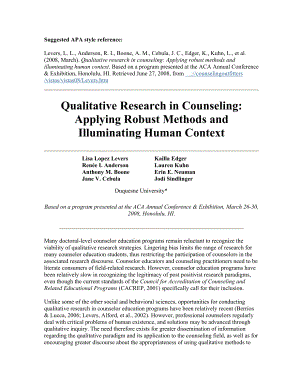 Qualitative Research in Counseling Applying Robust Methods …在心理咨询中的应用鲁棒方法的定性研究…