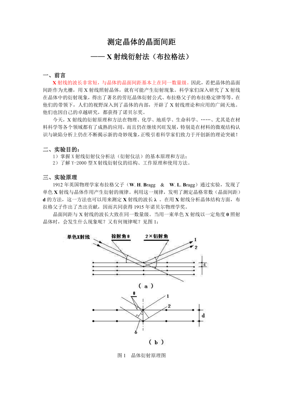 测定晶体的晶面间距_第1页