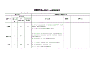 质量环境食品安全三标一体内审检查表