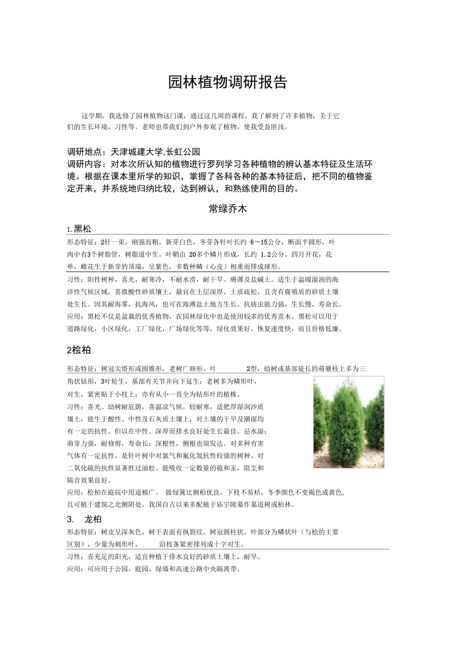 园林植物实习报告_第1页