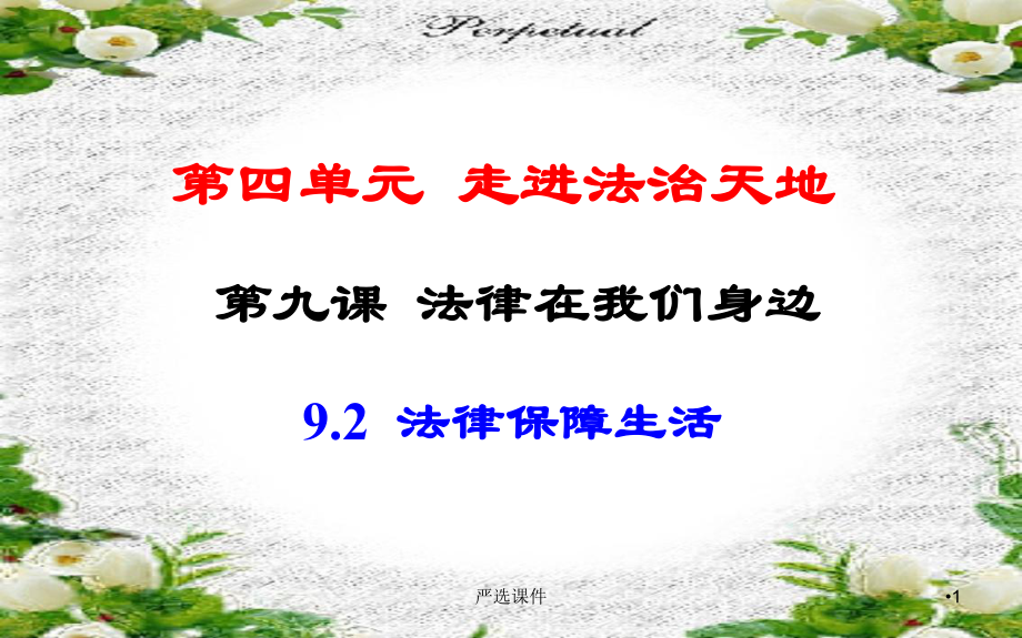 第九课第二框 法律保障生活.PPT【基础教学】_第1页