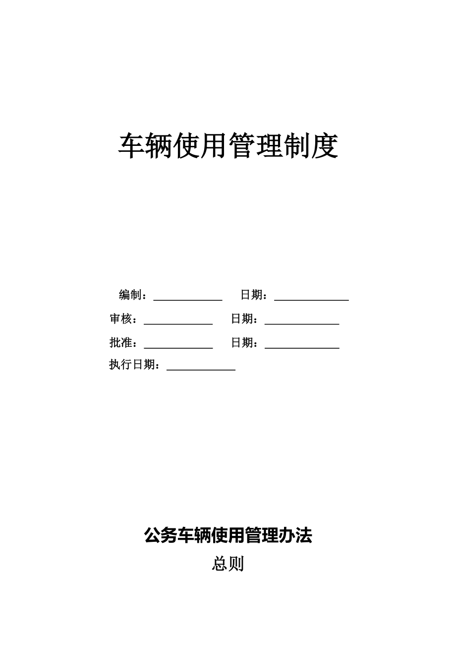 容泽天成投资集团机动车管理办法_第1页