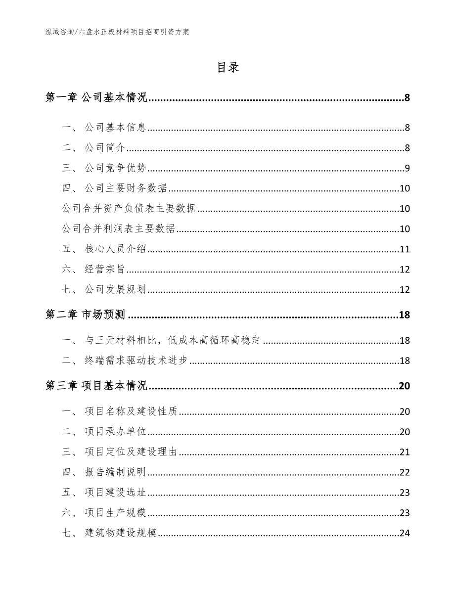 六盘水正极材料项目招商引资方案【范文】_第1页