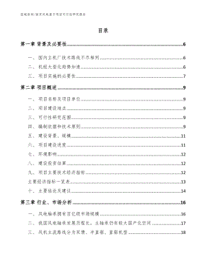 南京风电滚子项目可行性研究报告
