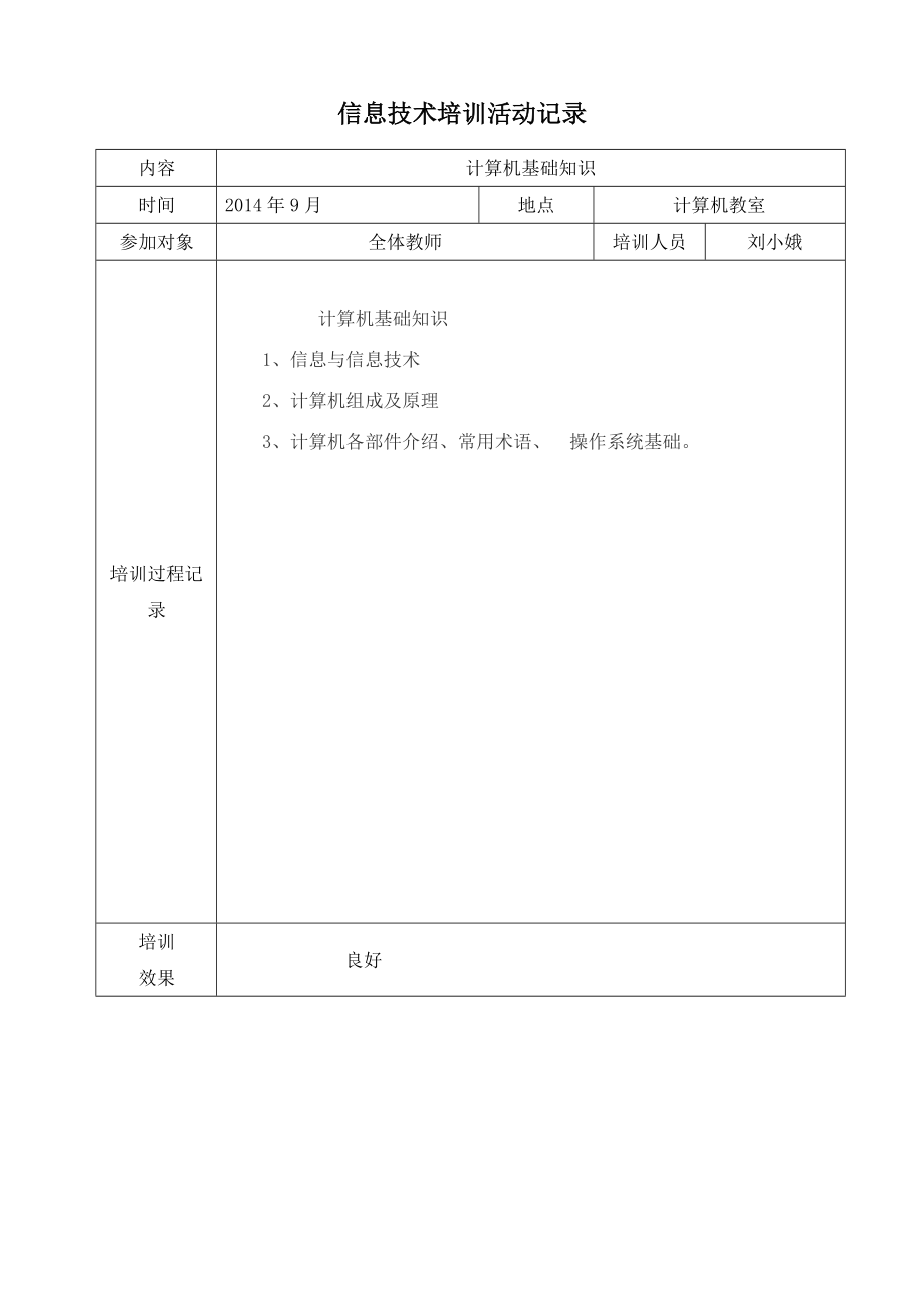 信息技术培训活动记录_第1页