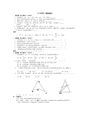 初中数学总复习三角形基础测试