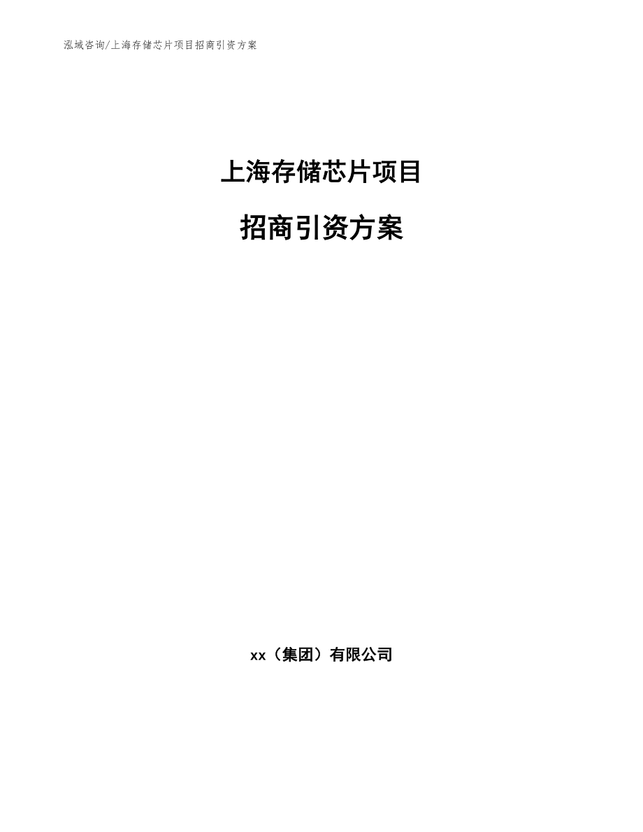 上海存储芯片项目招商引资方案模板参考_第1页
