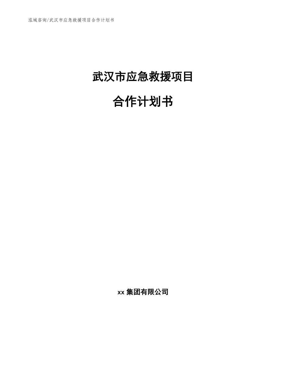 武汉市应急救援项目合作计划书（范文）_第1页