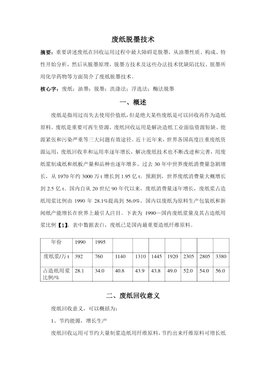 废纸脱墨再用技术样本_第1页