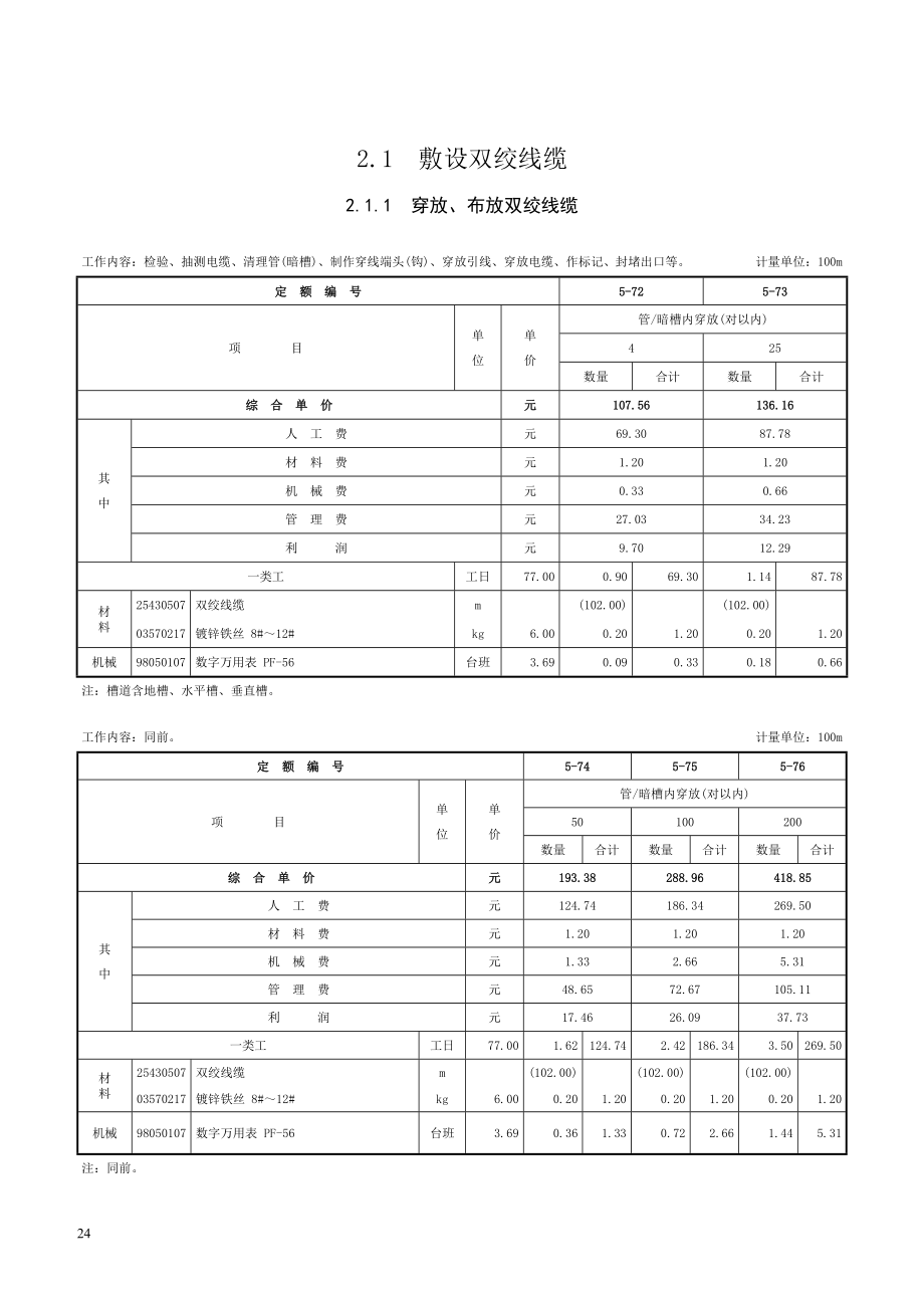 综合布线系统工程定额_第1页