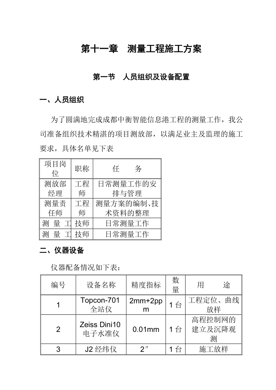 测量工程施工方案_第1页