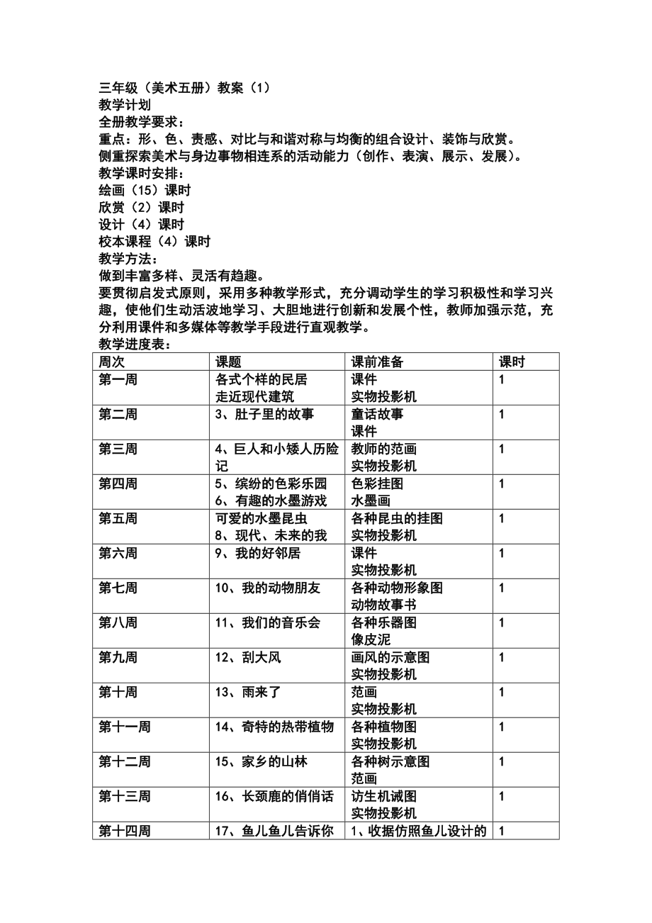 嶺南版小學(xué)美術(shù)三年級(jí)上冊(cè)教案全冊(cè)_第1頁(yè)