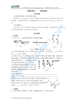 中考指要物理 專題訓練八 簡單機械