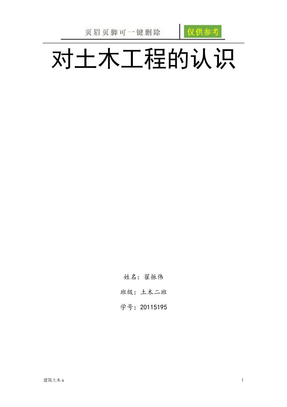 对土木工程的认识建筑B类_第1页