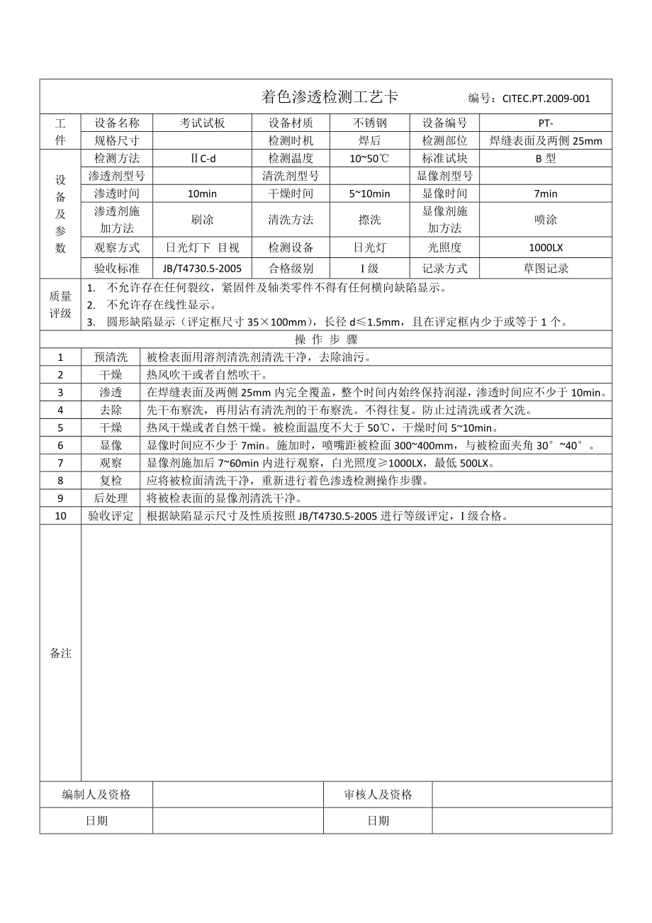 PTMT工艺卡2003_第1页