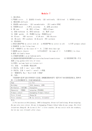 山東省陵縣鄭家寨鎮(zhèn)鄭寨中學(xué)七年級英語下冊Module7Mypastlife重點(diǎn)單詞練習(xí)無答案新版外研版