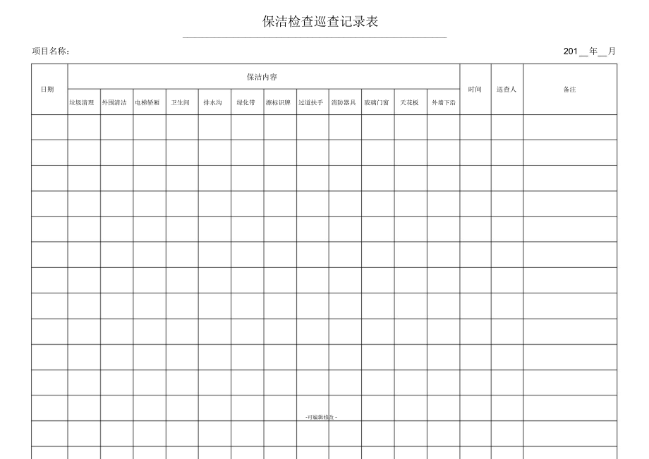 保洁检查巡查记录表新版_第1页