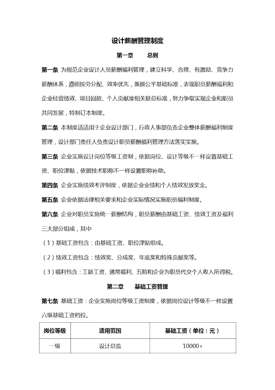 设计公司薪资管理新规制度_第1页