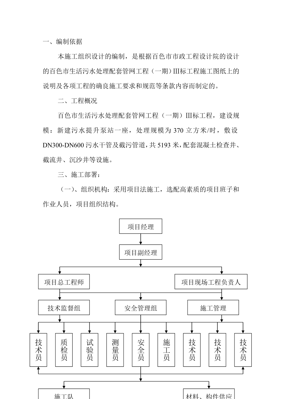桂林某污水厂配套管网系统工程施工组织设计_secret_第1页