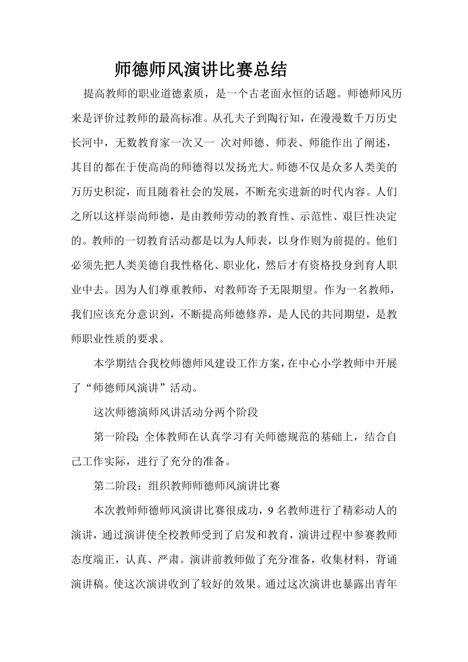 师德师风演讲比赛总结_第1页