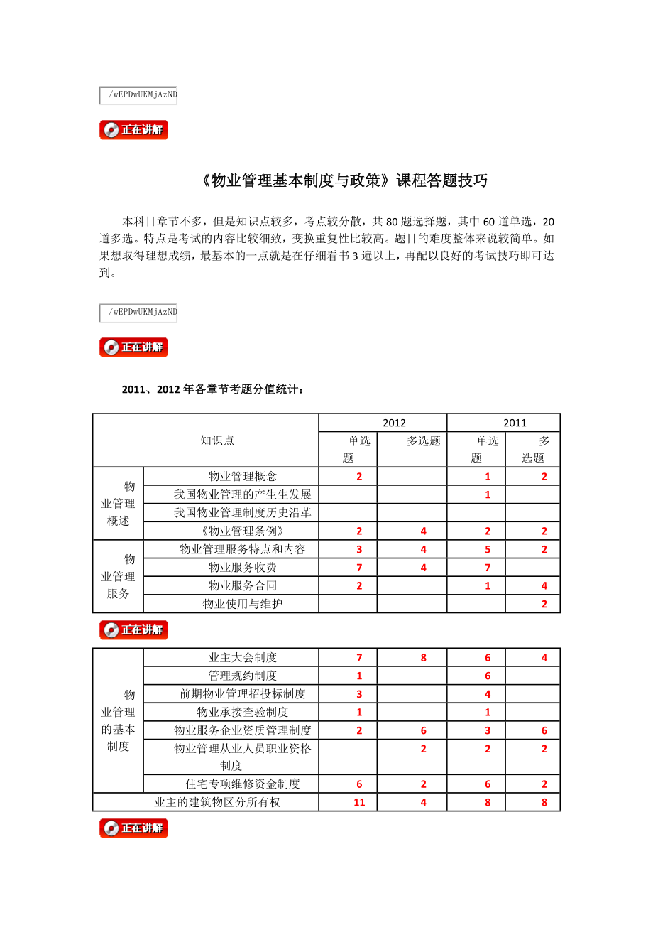 1781 物业管理基本制度与政策(应试技巧班)-讲义_第1页