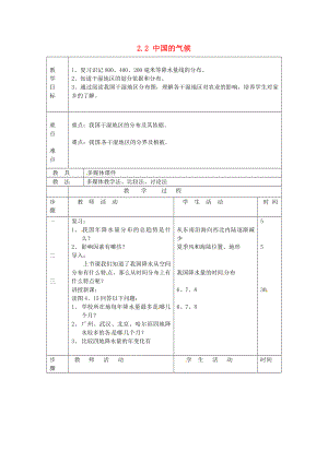 河北省深州市第一中学八年级地理上册2.2中国的气候导学案2无答案湘教版