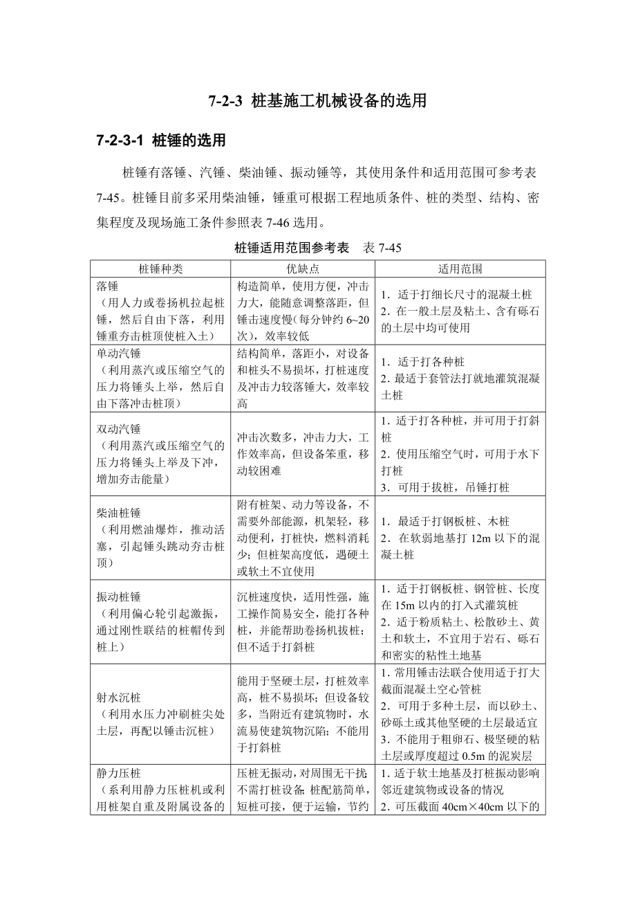 7-2-3 樁基施工機(jī)械設(shè)備的選用_第1頁(yè)