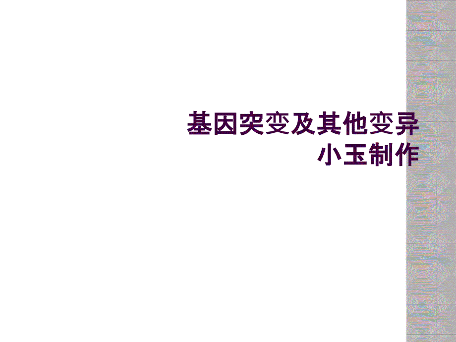 基因突变及其他变异小玉制作_第1页