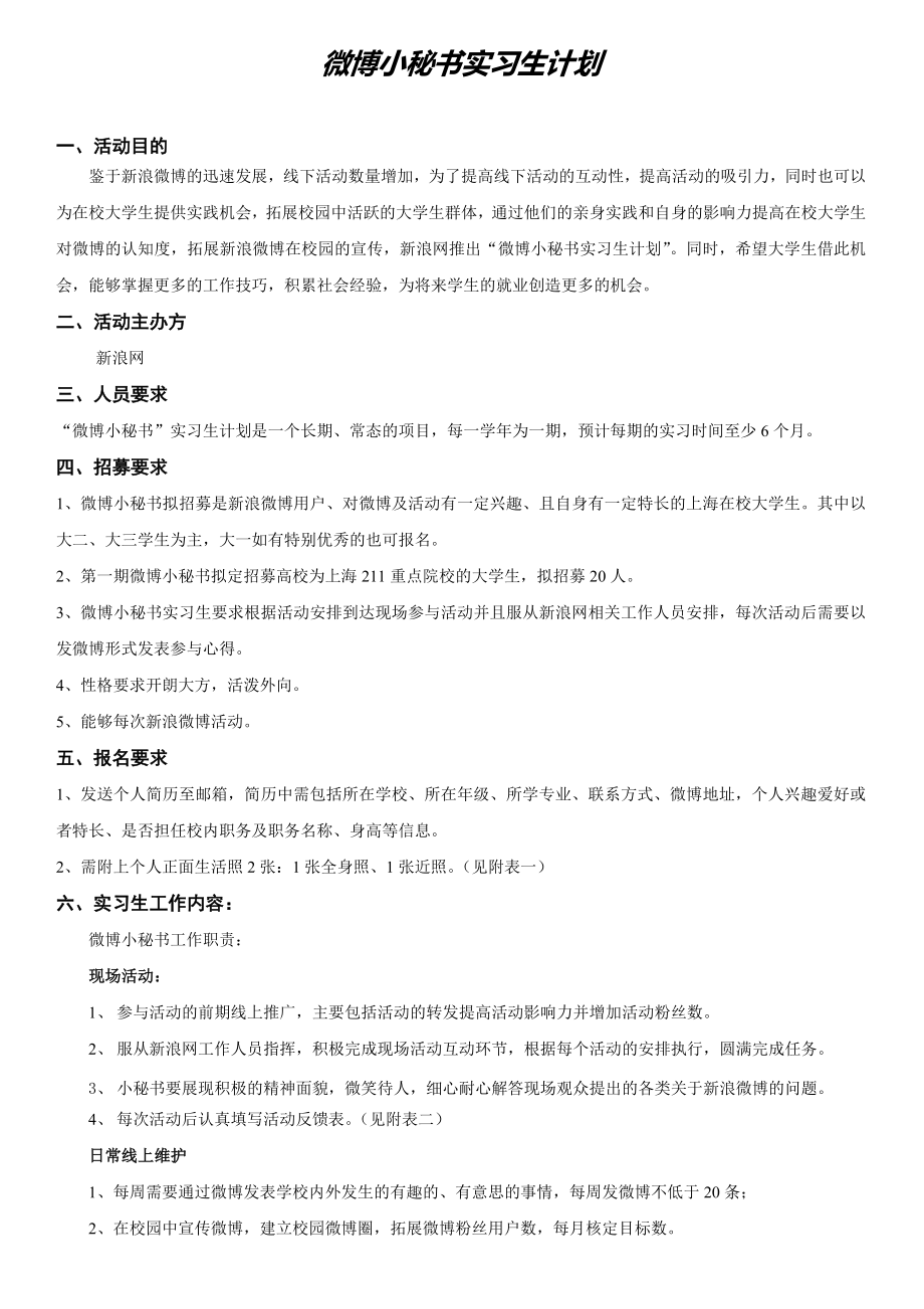微博小秘书实习生计划(上海站)_第1页