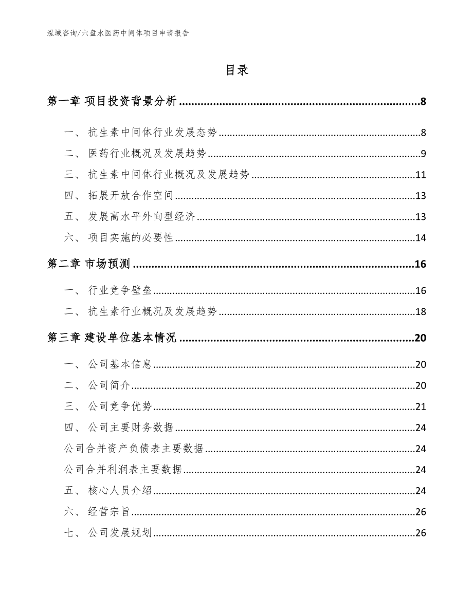 六盘水医药中间体项目申请报告_第1页