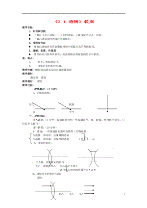 辽宁省丹东七中八年级物理3.1透镜教案人教新课标版
