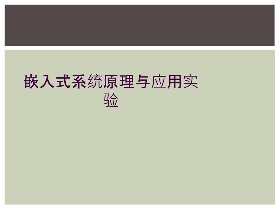 嵌入式系统原理与应用实验_第1页