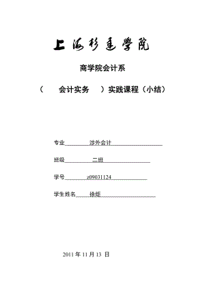 上海杉达学院会计系实践课程(小结)(1)[1]