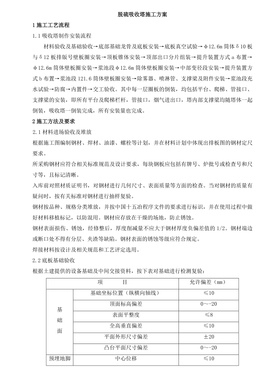 脱硫吸收塔施工方案_第1页