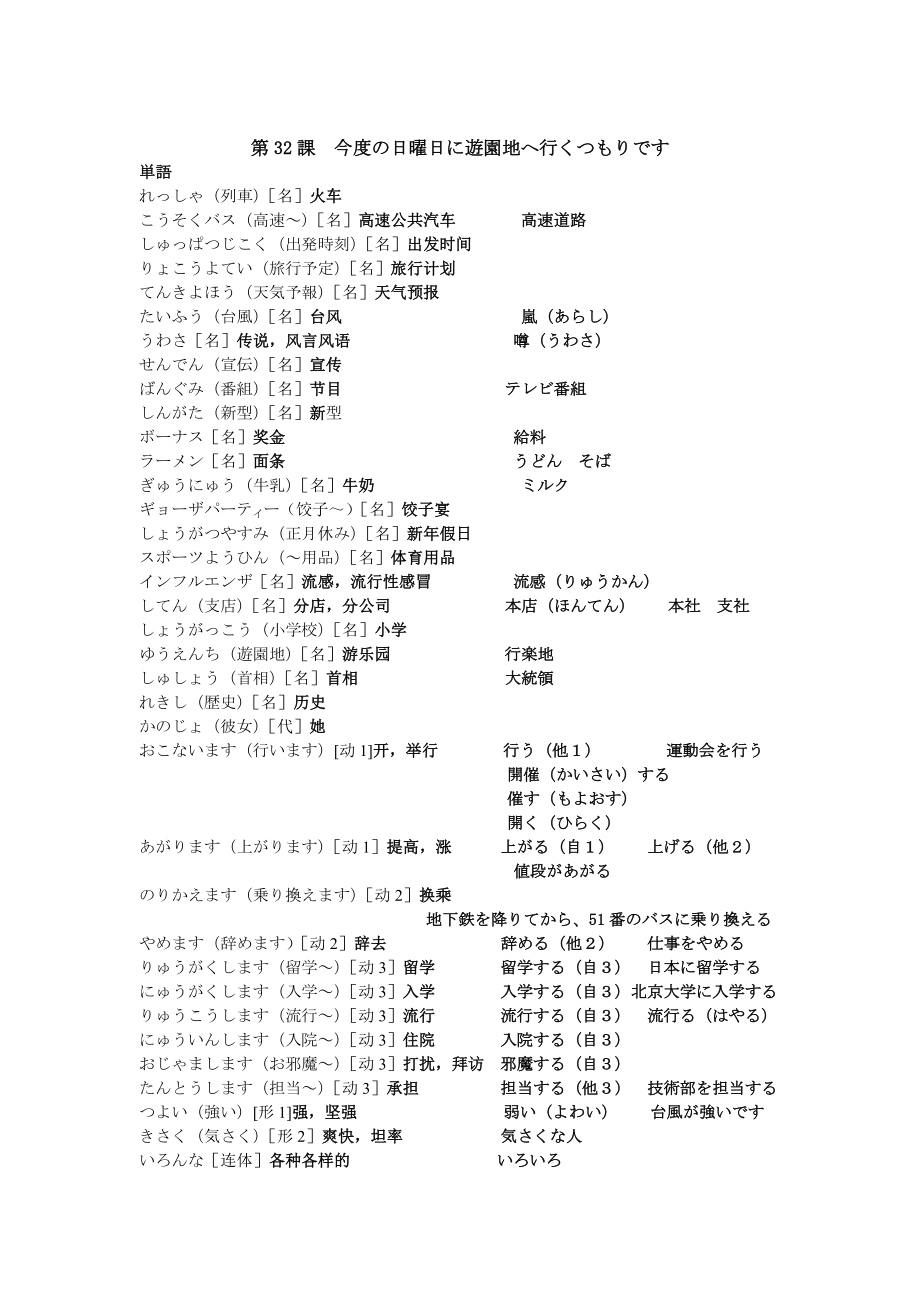 新版标准日本语初级下册 第32课_第1页