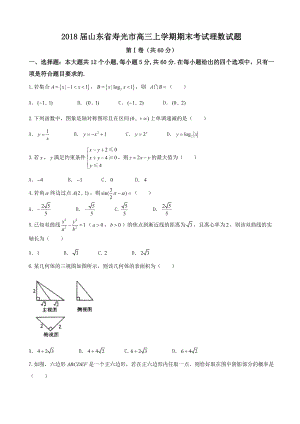 山东省寿光市高三上学期期末考试理数试题