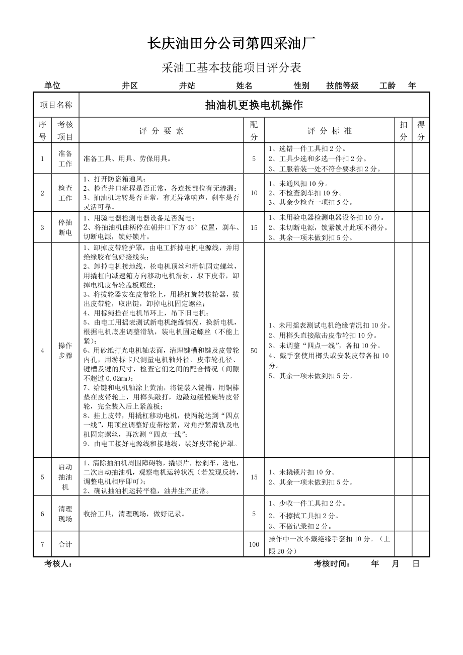 抽油机更换电机操作_第1页