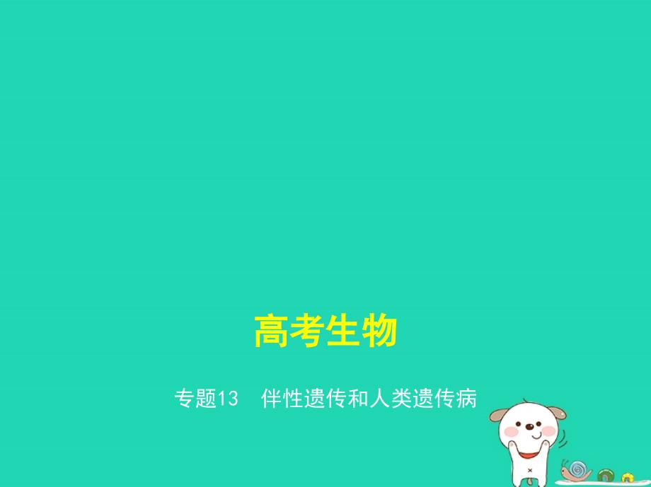 新课标高考生物一轮复习专题13伴性遗传和人类遗传病课件_第1页