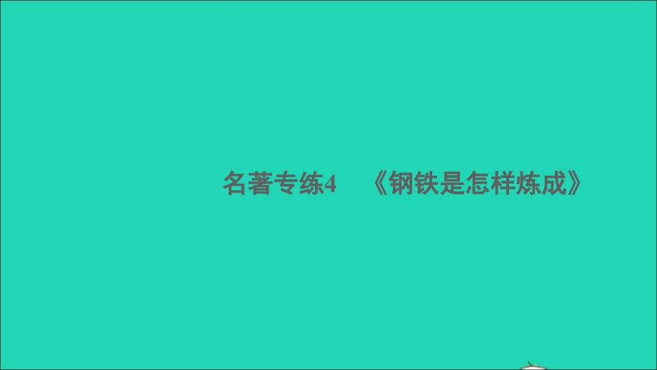 安徽专版八年级语文下册第四单元名著专练4钢铁是怎样炼成的作业课件新人教版_第1页