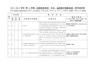 5 教學(xué)進(jìn)度表_ 圖像處理_2014年春地信專升本 72學(xué)時(shí)