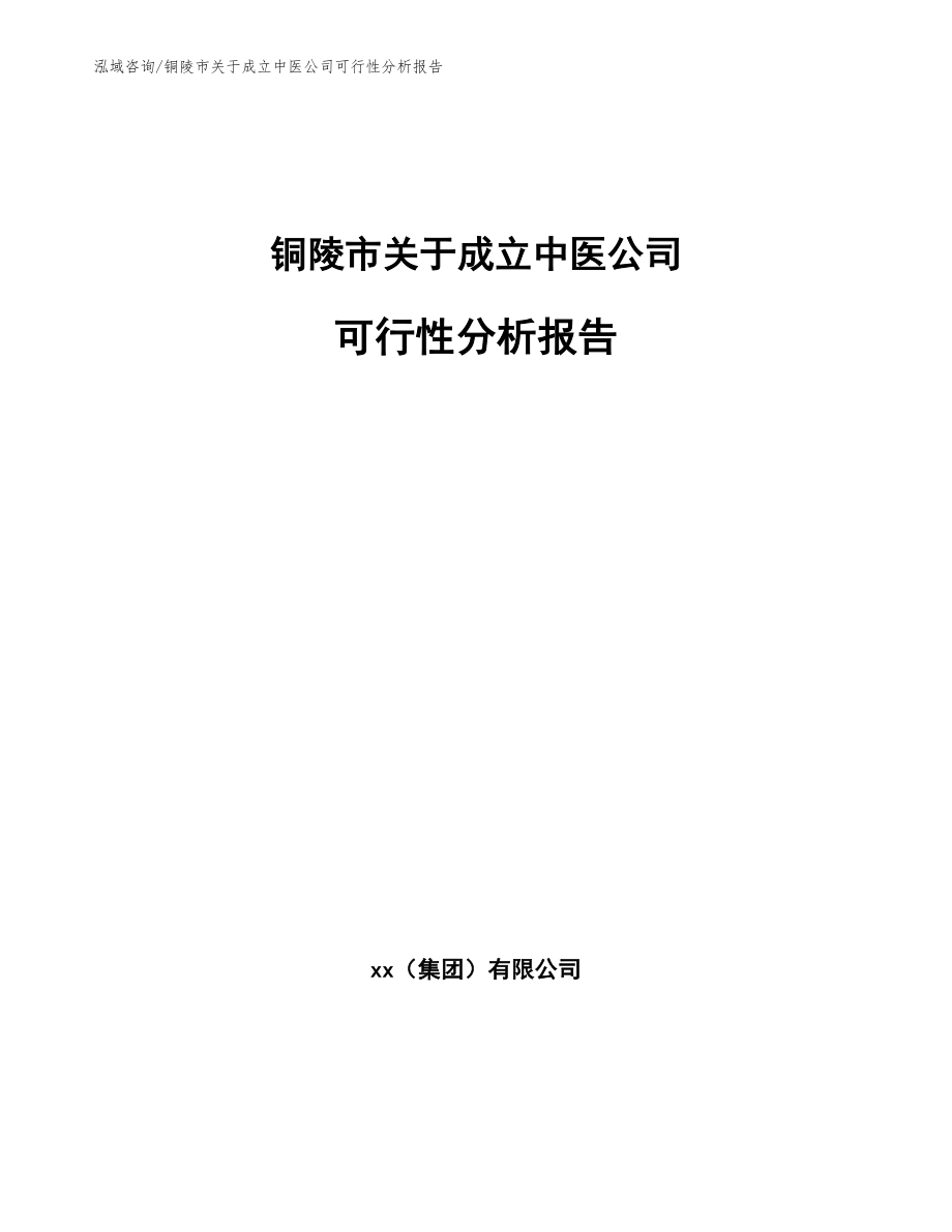 铜陵市关于成立中医公司可行性分析报告_范文参考_第1页