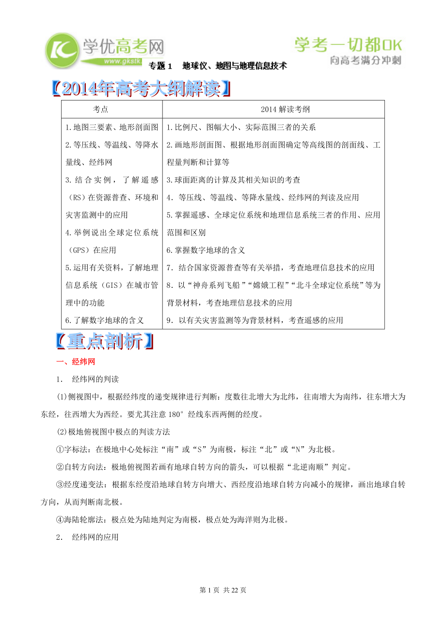 專題01 地球儀、地圖與地理信息技術(shù)_第1頁(yè)