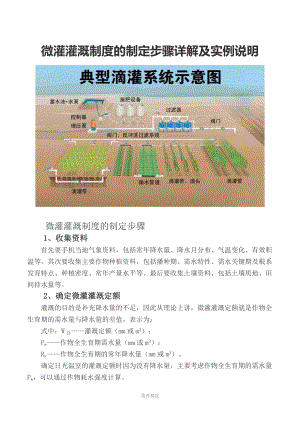 微灌灌溉制度的制定步骤详解及实例说明