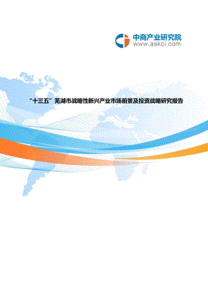芜湖市战略性新兴产业研究报告