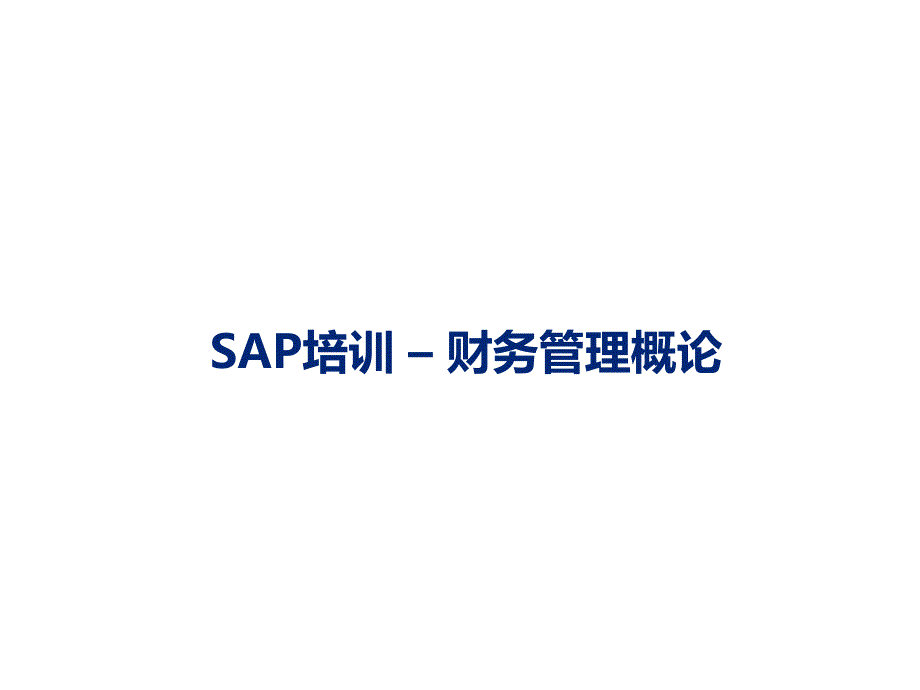 SAP财务管理概览_第1页