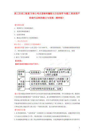 專題三 歐美資產(chǎn)階級(jí)代議制的確立與發(fā)展